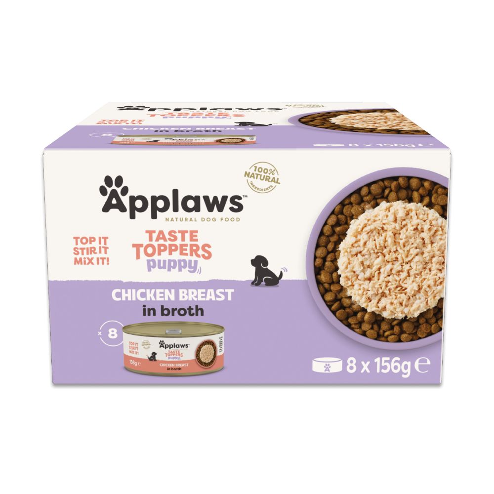 Applaws Taste Toppers Wet Puppy Food Chicken Breast in Broth Multipack - 156g