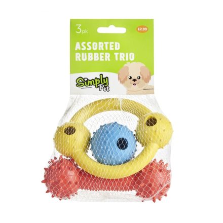 Assorted Rubber Tri Pm £2.99 - 3 pack