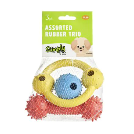 Assorted Rubber Tri Pm £2.99 - 3 pack