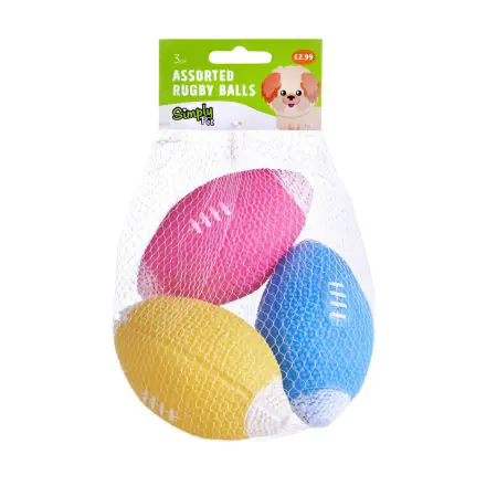 Assorted Rugby Balls Pm £2.99 - 3 pack