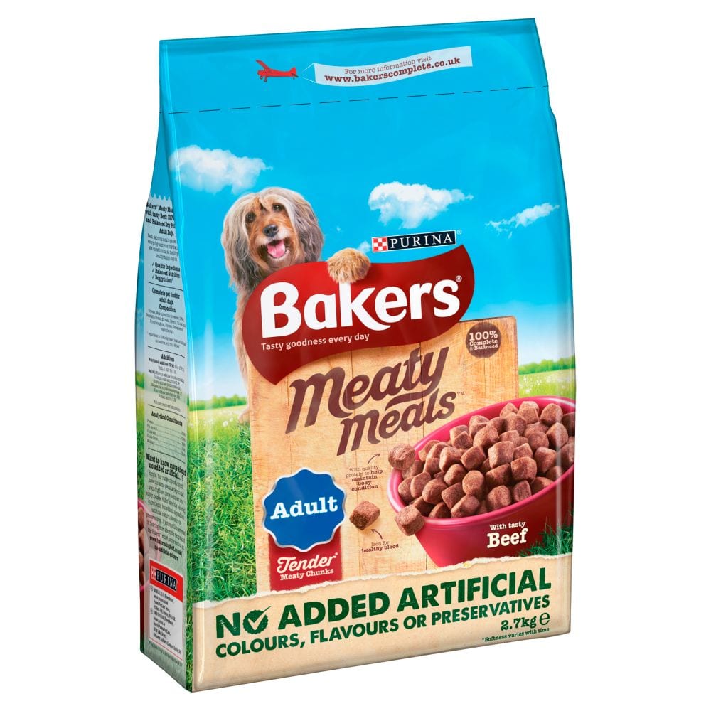Buy Bakers Meaty Meals Beef Various Sizes Save with Heart Pet