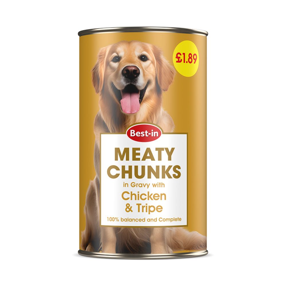 Best-in Dog Meaty Chunks Chicken & Tripe PM £1.89 - 1.2kg, case of 6