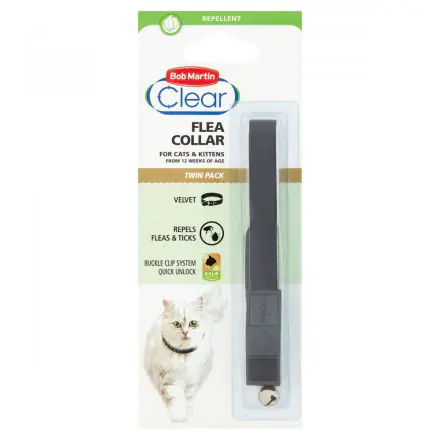 Bob Martion Clear Cat Flea Collar Velvet - 2 pack