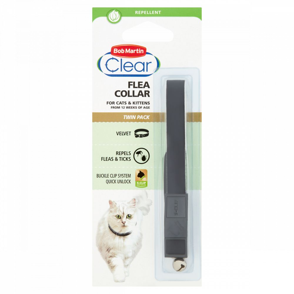 Bob Martion Clear Cat Flea Collar Velvet - 2 pack