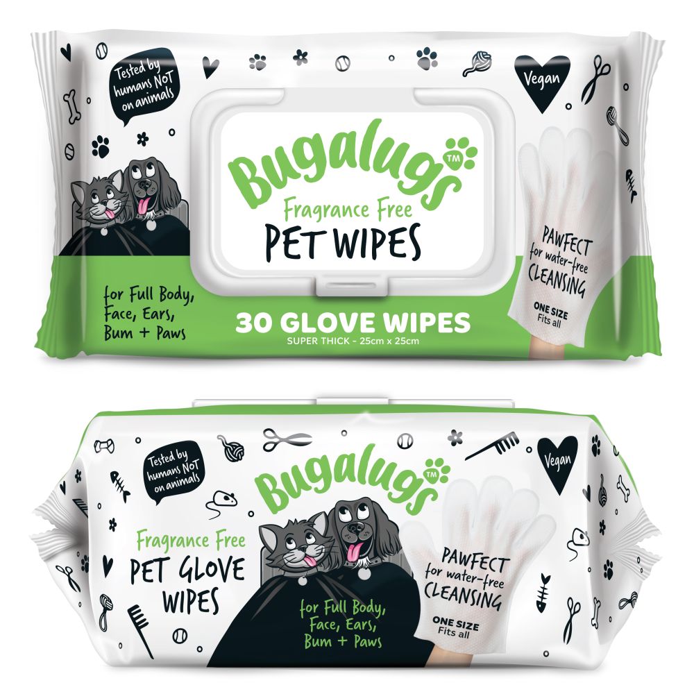Bugalugs Fragrance Free Glove Wipes - 30s