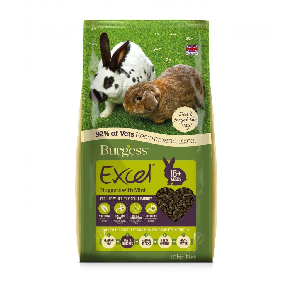 Burgess Excel Adult Rabbit Nuggets with Mint Various Sizes