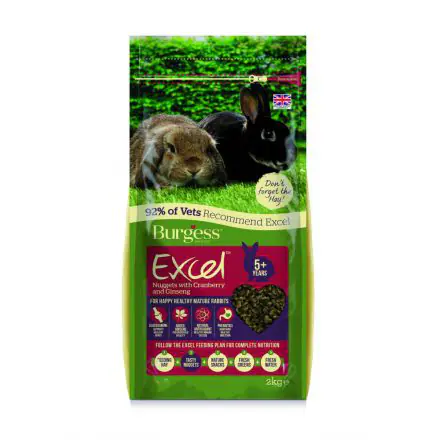 Burgess Excel Mature Rabbit Nuggets with Cranberry & Ginseng - 2kg