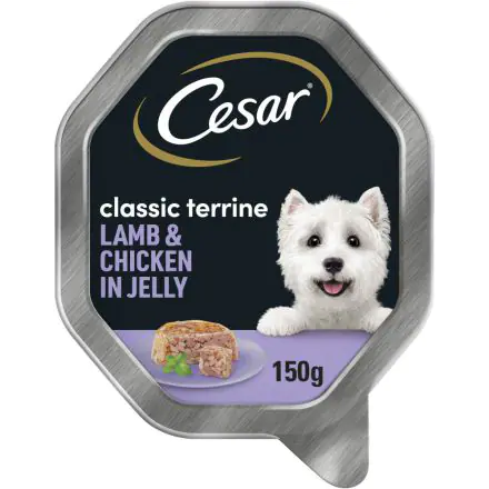 CESAR Classic Terrine with Juicy Lamb and Chicken in Jelly 150g - 150g, case of 14