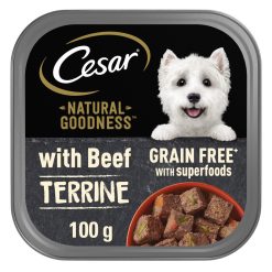 CESAR NATURAL GOODNESS Grain Free Adult Dog Food Beef Terrine - 100g, case of 16