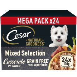 CESAR NATURAL GOODNESS Grain Free Adult Dog Food Mix Casserole 24 Pack - 100g