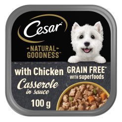 CESAR NATURAL GOODNESS Grain Free Dog Food Casserole with Chicken - 100g, case of 16