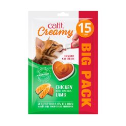 Catit Creamy Chicken & Lamb Lickable Treats 15 Pk - 10g