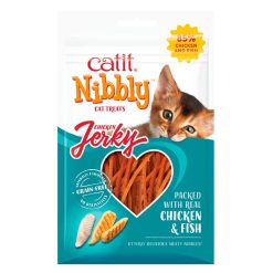Catit Nibbly Jerky Chicken & Fish Treats - 30g