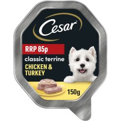 Cesar Classics Terrine Wet Dog Food with Chicken and Turkey in Loaf 150g (MPP 85p) - 150g, case of 14