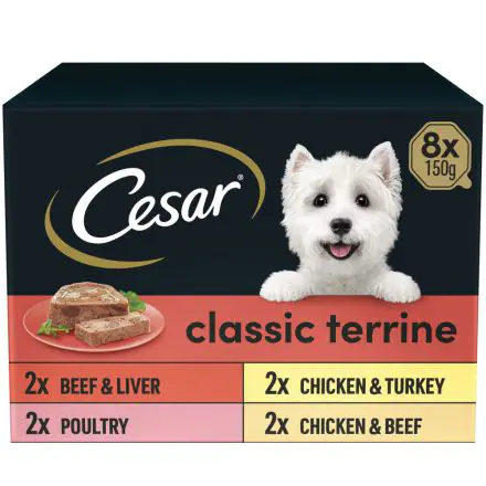 Cesar Classics Wet Dog Food Terrine Mixed Selection 8x150g - 150g