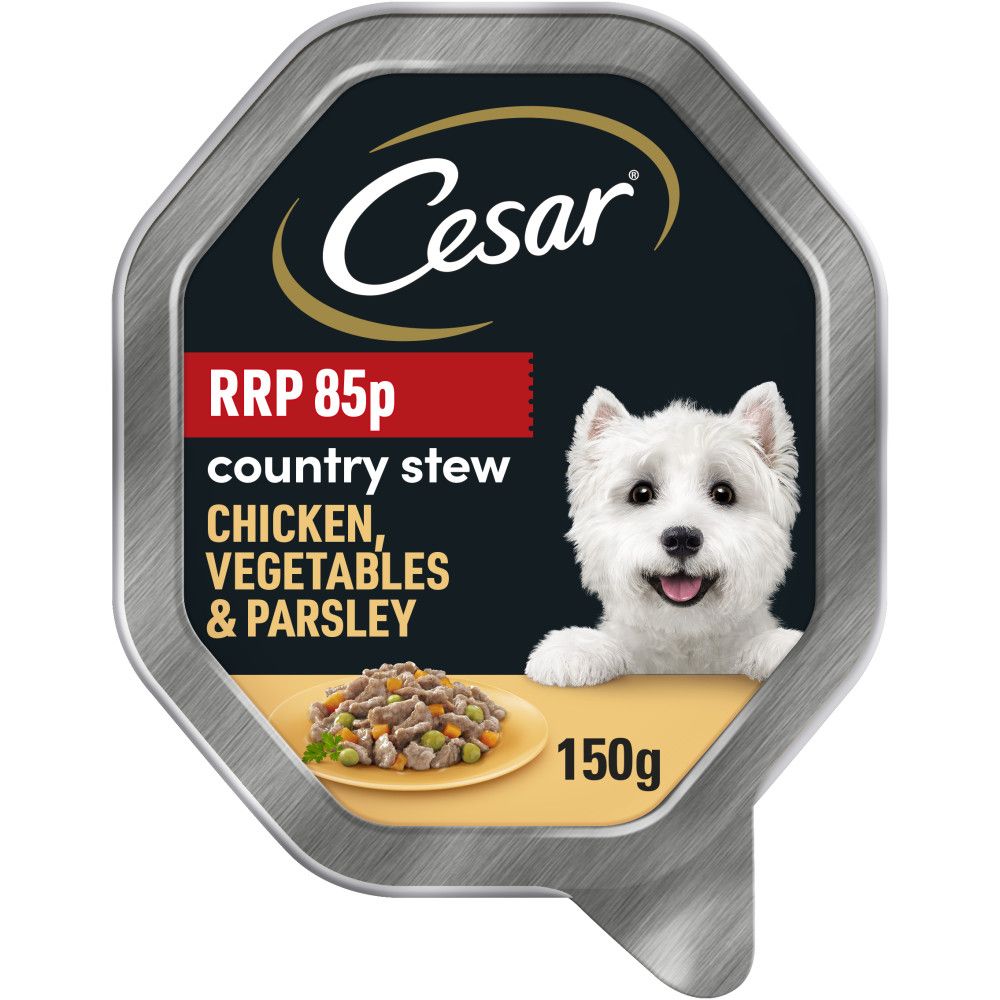 Cesar Country StewWet Dog Food with Tasty Chicken & Vegetable in Gravy 150g (MPP 85p) - 150g, case of 14