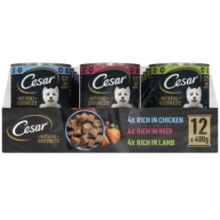 Cesar Natural Goodness Tins Mixed Selection In Loaf 12pk - 400g