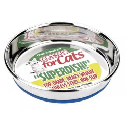 Classic Large Non Slip Cat Stainless Steel Superdish - 6 inches