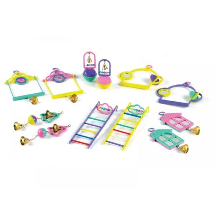 Classic Mixed Budgie Toys - 6 inches, case of 12