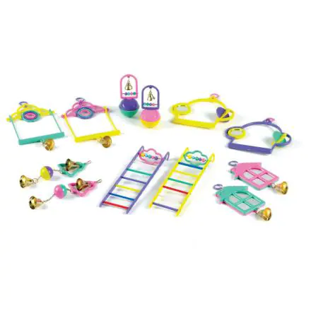 Classic Mixed Budgie Toys - 6 inches, case of 12
