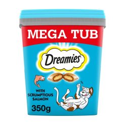 Dreamies Adult 1+ Cat Treats with Salmon Tub - 350g