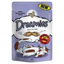 Dreamies Cat Treats with Duck - 60g, case of 8