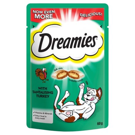 Dreamies Cat Treats with Tantalising Turkey - 60g, case of 8