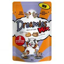 Dreamies Mix Cat Treats with Tasty Chicken & Delectable Duck - 60g, case of 8