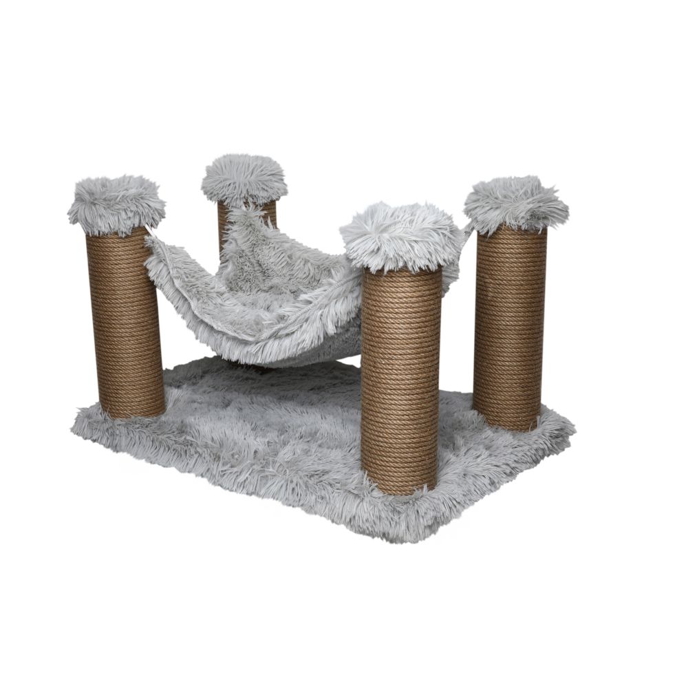 Dubex Long Plush Hammock & Cat Scratcher Grey