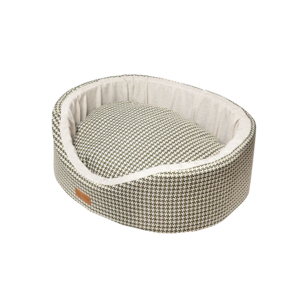 Dubex Parisian Goose Foot Check Green Dog Bed - Large
