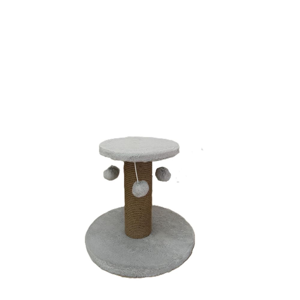 Dubex Short Plush Tri-Pom Cat Scratcher Grey