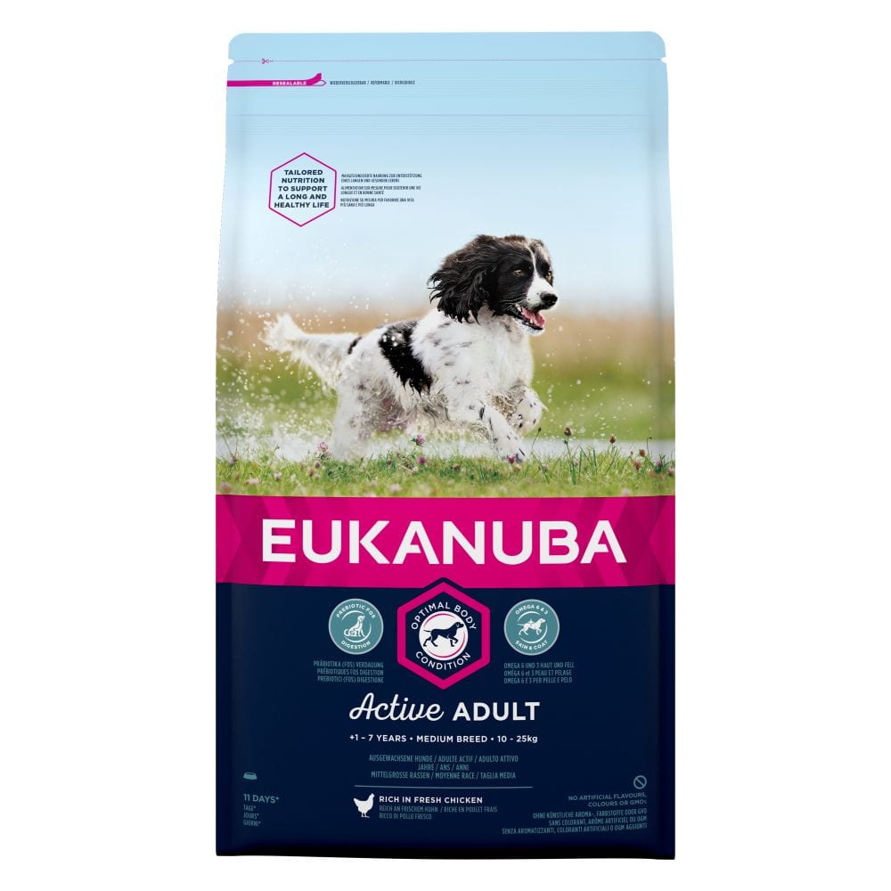 EUKANUBA Active Adult Medium Breed rich in fresh chicken - 12kg
