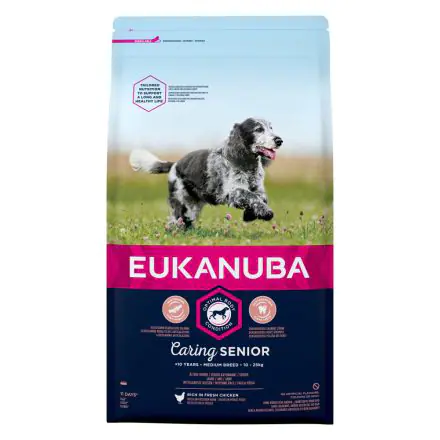 EUKANUBA Caring Senior Medium Breed Rich In Fresh Chicken - 12kg