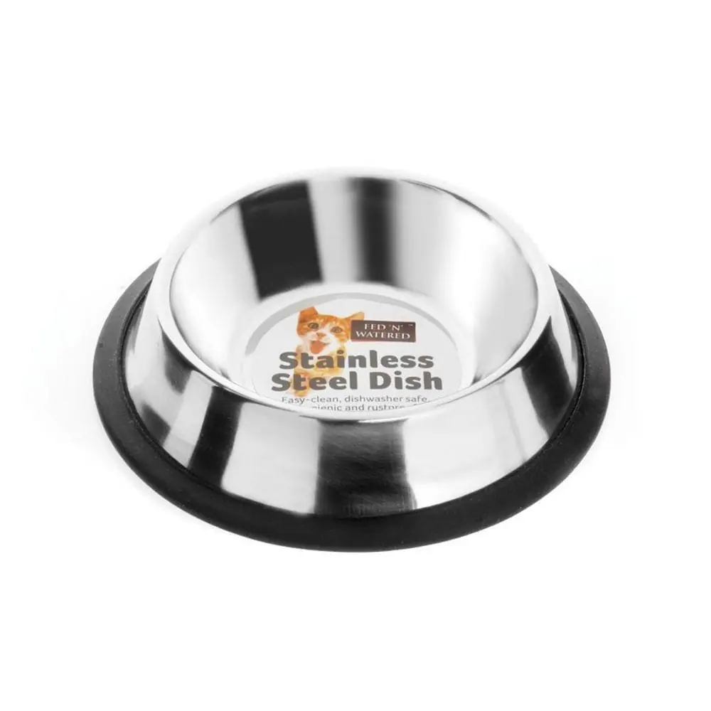 Fed 'N' Watered Stainless Steel Non Tip Cat Dish - 15cm