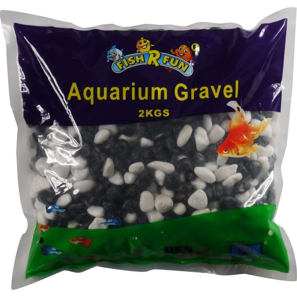 Fish 'R' Fun Coated Aquarium Gravel Black & White - 2kg