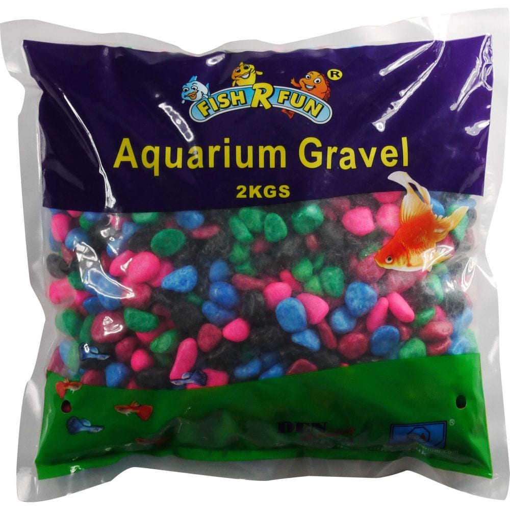 Fish 'R' Fun Coated Aquarium Gravel Rainbow - 2kg