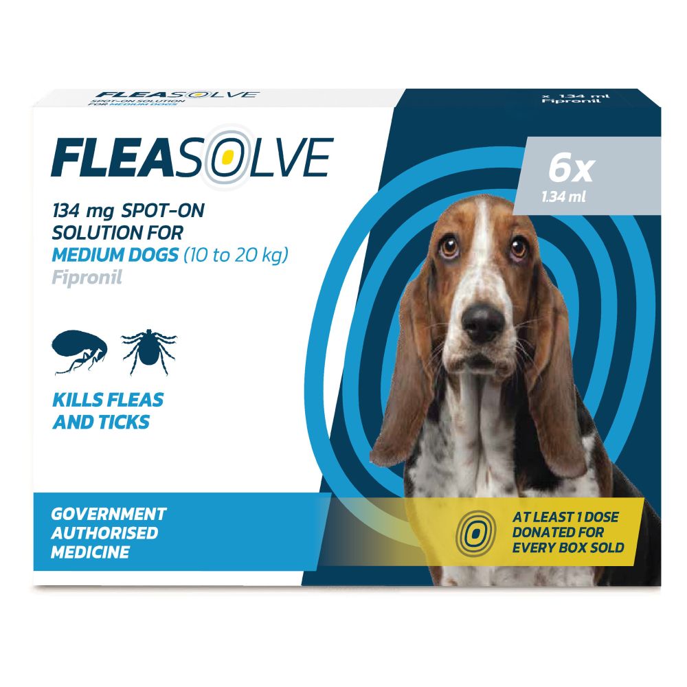 Fleasolve Spot On Flea Treatment - Medium Dog Various Sizes