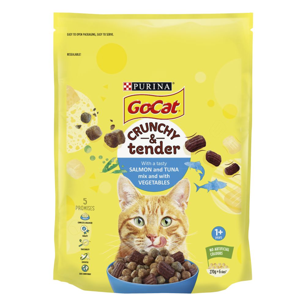 Buy GoCat Crunchy & Tender Dry Cat Food with Tuna, Salmon & Vegetables
