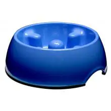 Go-Slow! Anti-Gulping Dog Dish - Blue - Large