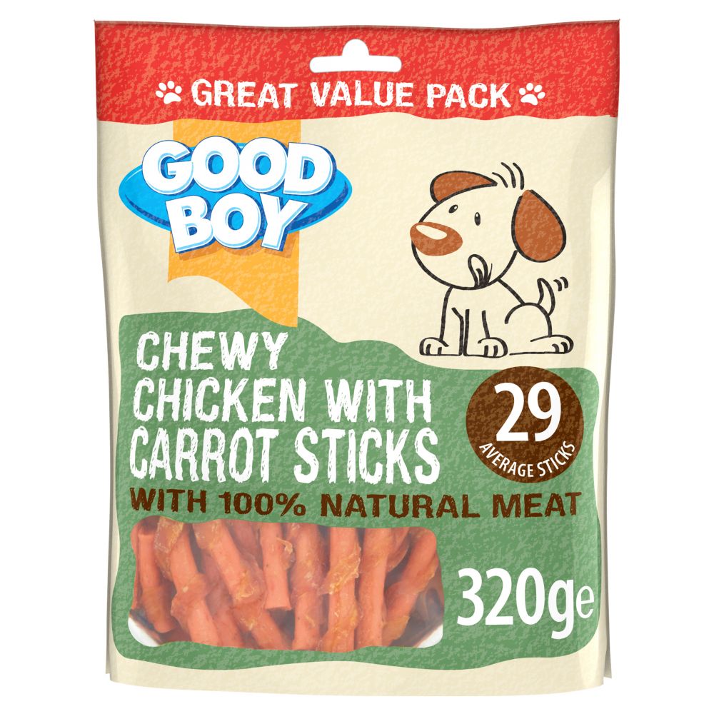 Good Boy Chewy Chicken & Carrot Sticks Various Sizes