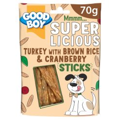 Good Boy Superlicious Turkey with Brown Rice & Cranberry Sticks - 70g