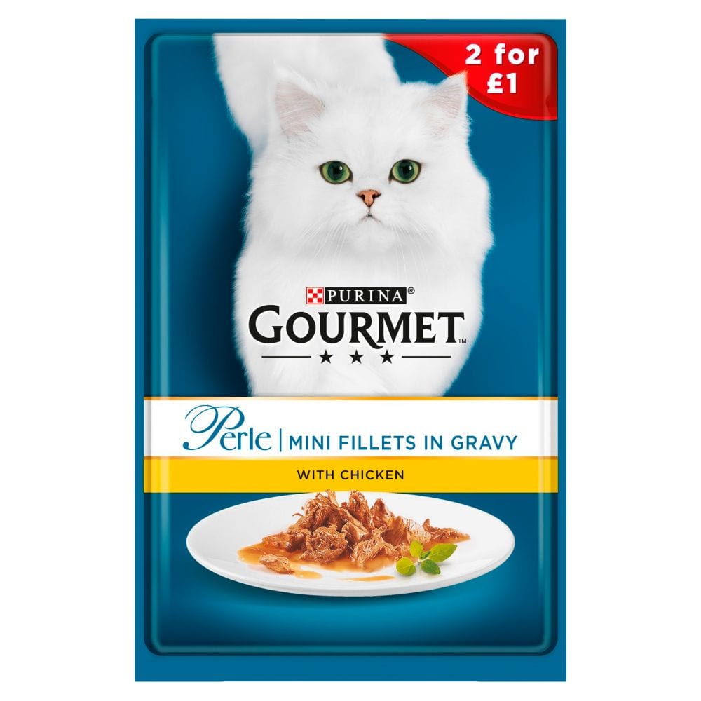 Buy Gourmet Perle Mini fillets Chicken in gravy 2/£1 - 85g, case of 24 ...