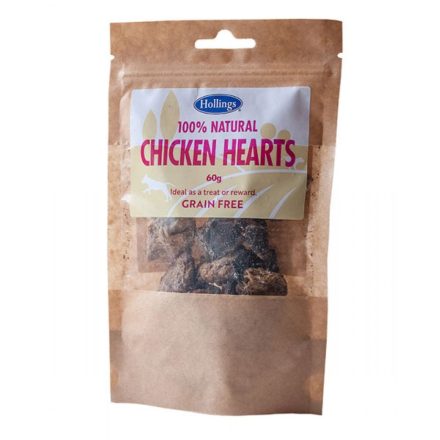 Hollings Natural Chicken Hearts - 60g