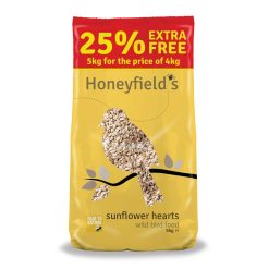Honeyfields Sunflower Hearts - 4kg+25%