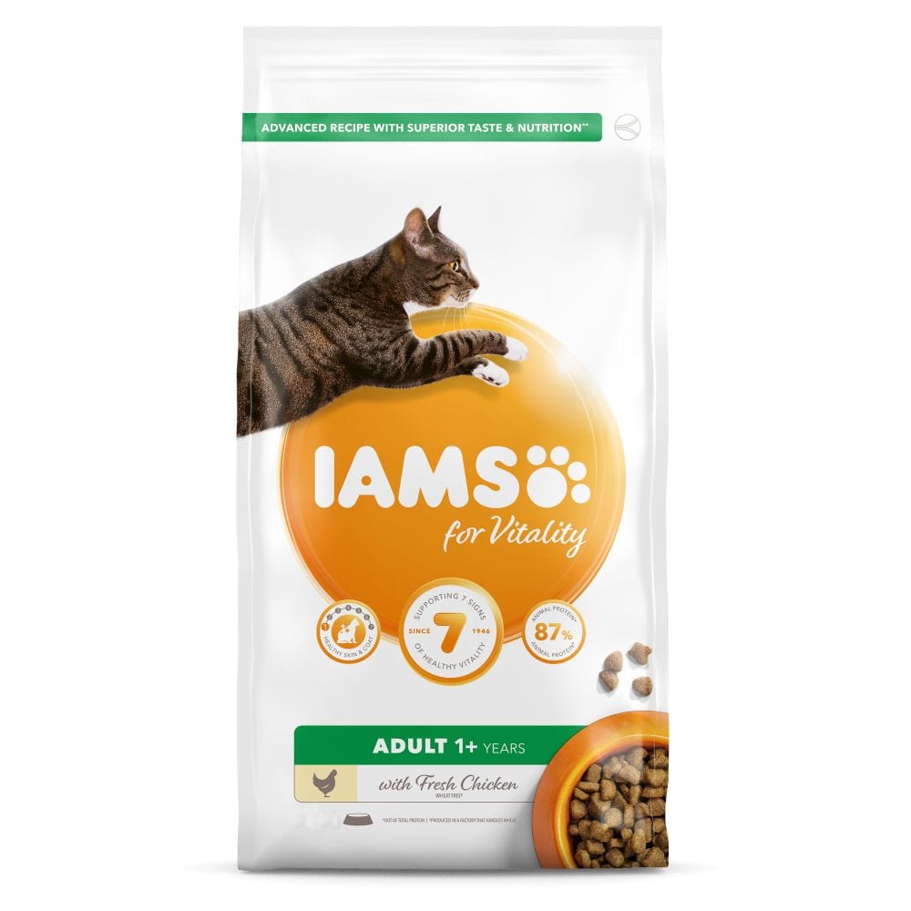 IAMS for Vitality Adult Cat Food with Fresh chicken Various Sizes