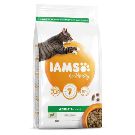 IAMS for Vitality Adult Cat Food with Lamb Various Sizes