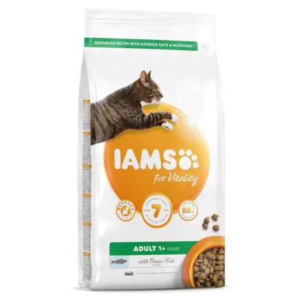 IAMS for Vitality Adult Cat Food with Ocean fish Various Sizes