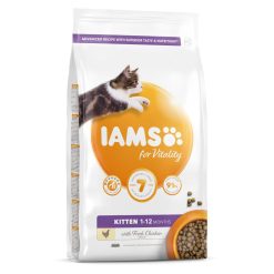 IAMS for Vitality Kitten Food with Fresh chicken Various Sizes