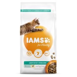 IAMS for Vitality Light in fat Sterilised Cat Food with Fresh chicken Various Sizes
