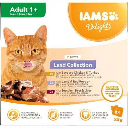 Iams Del Cat Lnd Cig 8pk - 85g